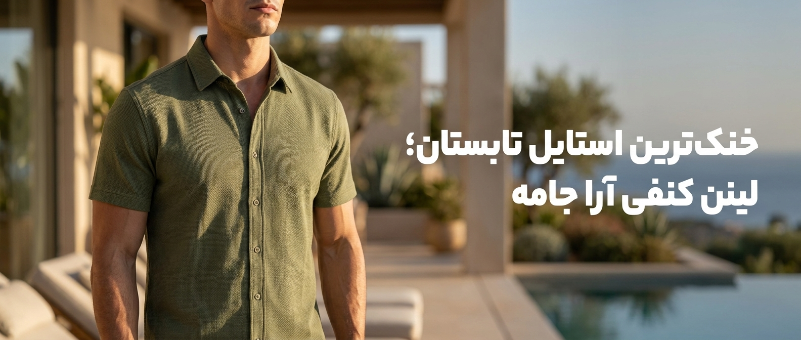 پیراهن-لینن-کنفی-آستین-کوتاه-خنک-تابستانه-شیک